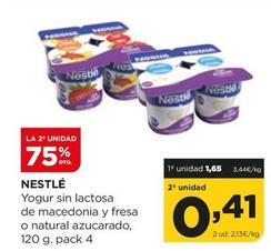 Oferta de Nestlé - Yogur Sin Lactosa De Macedonia Y Fresa O Natural Azucarado por 1,65€ en Alimerka