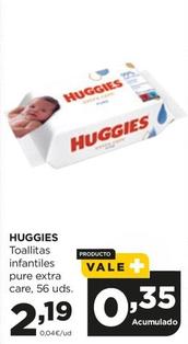 Oferta de Huggies - Toallitas Infantiles Pure Extra Care por 2,19€ en Alimerka