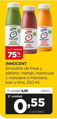 Oferta de Innocent - Smoothie De Fresa Y Plátano por 2,2€ en Alimerka