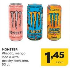 Oferta de Monster - Khaotic, Mango Loco O Ultra Peachy Keen Zero por 1,45€ en Alimerka