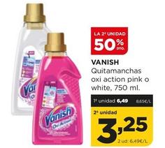 Oferta de Vanish - Quitamanchas On Action Pink o White por 6,49€ en Alimerka