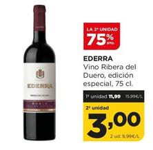 Oferta de Ederra - Vino Ribera Del Duero Edicion Especial por 11,99€ en Alimerka