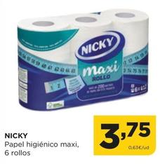 Oferta de Nicky - Papel Higiénico Maxi por 3,75€ en Alimerka