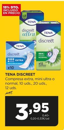 Oferta de Tena - Compresa Extra Mini Ultra o Normal por 3,95€ en Alimerka