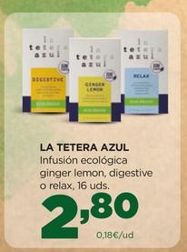 Oferta de La Tetera Azul - Infusión Ecológica Ginger Lemon por 2,8€ en Alimerka