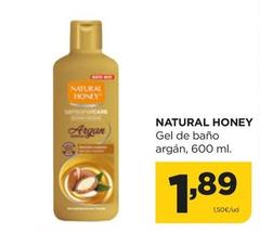 Oferta de Natural Honey - Gel De Baño Argan por 1,89€ en Alimerka