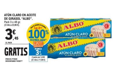 Oferta de Albo - Atún Claro En Aceite De Girasol por 3,45€ en Druni