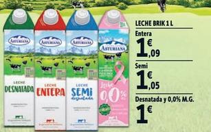 Oferta de Asturiana - Leche Brik Entera por 1,09€ en Druni
