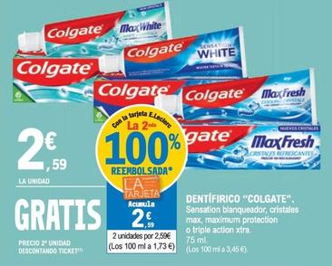 Oferta de Colgate - Dentífrico por 2,59€ en Druni