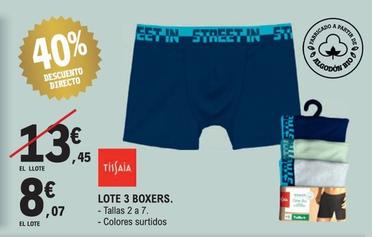 Oferta de Tissaia - Lote 3 Boxers por 8€ en Druni
