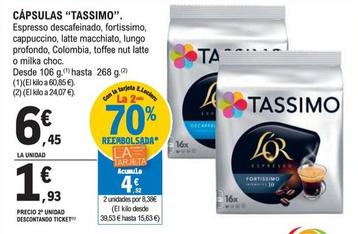 Oferta de Tassimo - Cápsulas por 6,45€ en McDonald's