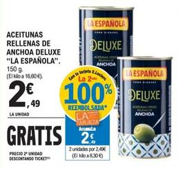 Oferta de La Española - Aceitunas Rellenas De Anchoa Deluxe por 2,49€ en McDonald's