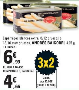 Oferta de Andrés Baigorri - Espárragos Blancos Extra por 6,99€ en E.Leclerc