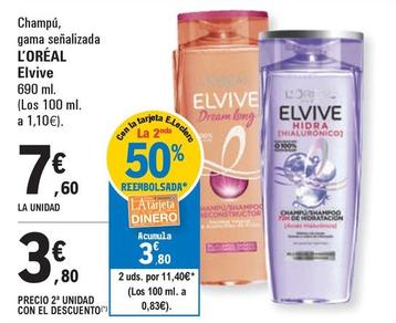 Oferta de L'oréal - Elvive Champú por 7,6€ en E.Leclerc