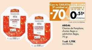 Oferta de Chorizo por 1,7€ en Supermercados Lupa