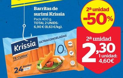 Oferta de Krissia - Barritas De Surimi por 4,6€ en La Sirena