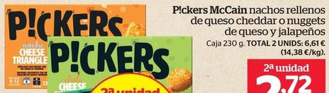 Oferta de Mccain - Pickers Nachos Rellenos De Queso Cheddar O Nuggets De Queso Y Jalapenos por 3,89€ en La Sirena