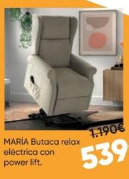 Oferta de Maria Butaca Relax Electrica Con Power Lift por 539€ en Hipermueble
