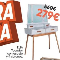 Oferta de Elia Tocador Con Espejo Y 4 Cajones por 279€ en Hipermueble