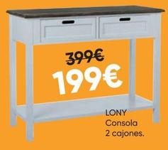 Oferta de Lony Consola 2 Cajones por 199€ en Hipermueble