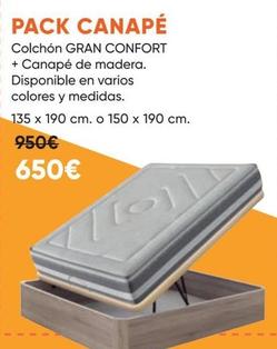 Oferta de Pack Canapé por 650€ en Hipermueble