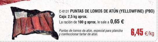 Oferta de Puntas De Lomos De Atún por 6,45€ en Abordo