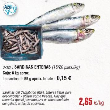 Oferta de Sardinas Enteras por 2,65€ en Abordo