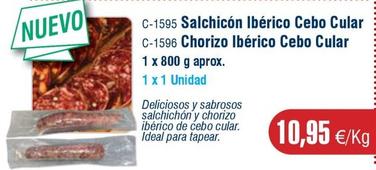 Oferta de Salchichón ibérico de cebo por 10,95€ en Abordo