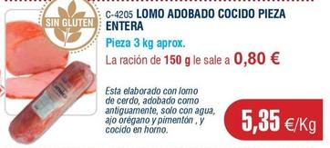 Oferta de Lomo Adobado Cocido Pieza Entera por 5,35€ en Abordo