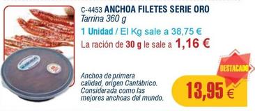 Oferta de Abordo - Anchoa Filetes Serie Oro por 13,95€ en Abordo