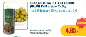 Oferta de Aceitunas rellenas de anchoa por 4,65€ en Abordo