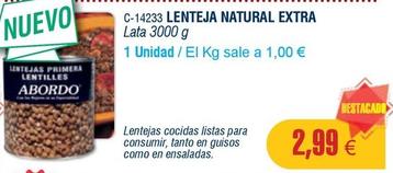 Oferta de Lentejas por 2,99€ en Abordo