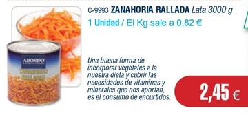 Oferta de Zanahoria rallada por 2,45€ en Abordo