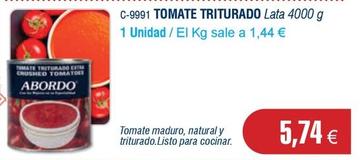 Oferta de Tomate triturado por 5,74€ en Abordo