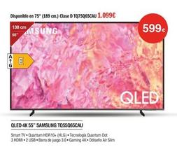 Oferta de Samsung - Qled 4k 55"TQ55Q65CAU  por 599€ en Milar