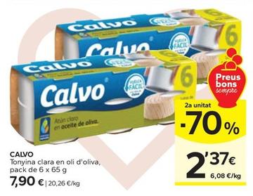 Oferta de Calvo - Tonyina Clara En Oli D'oliva por 7,9€ en Caprabo
