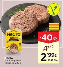 Oferta de Heura - Hamburgueses Veganes por 2,99€ en Caprabo