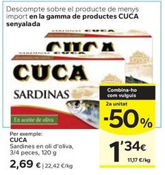 Oferta de Cuca - Sardines En Oli D'oliva por 2,69€ en Caprabo