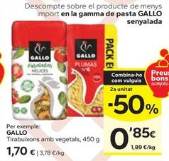 Oferta de Gallo - Tirabuixons Amb Vegetals por 1,7€ en Caprabo