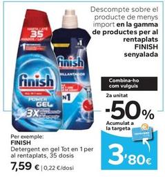 Oferta de Finish - Detergent En Gel Tot En 1 Per Al Rentaplats por 7,59€ en Caprabo