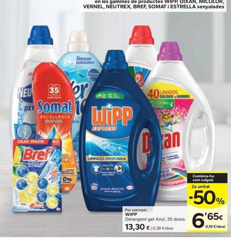 Oferta de Wipp - Detergente Gel Azul por 13,3€ en Caprabo