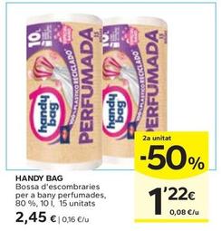 Oferta de Handy Bag - Bossa D'escombraries Per A Bany Perfumades, 80 %, por 2,45€ en Caprabo
