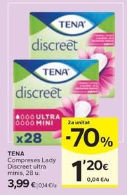 Oferta de Tena - Compreses Lady Discreet Ultra Minis por 3,99€ en Caprabo
