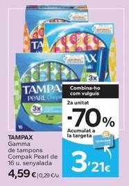 Oferta de Tampax - Gamma De Tampons Compak Pearl por 4,59€ en Caprabo