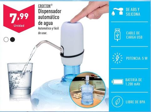 Oferta de Crofton - Dispensador Automatica De Agua por 8,99€ en ALDI