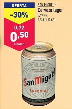 Oferta de San Miguel - Cerveza Lager por 0,5€ en ALDI