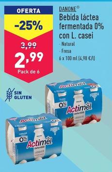 Oferta de Danone - Bebida Láctea Fermentada 0% Con L. Casei por 2,99€ en ALDI