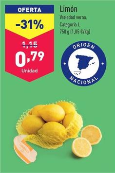 Oferta de Limón por 0,79€ en ALDI