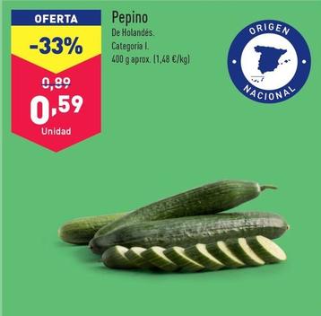 Oferta de Pepino por 0,59€ en ALDI