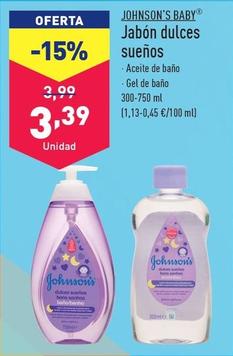 Oferta de Johnson's - Baby Jabón Dulces Sueños por 3,39€ en ALDI